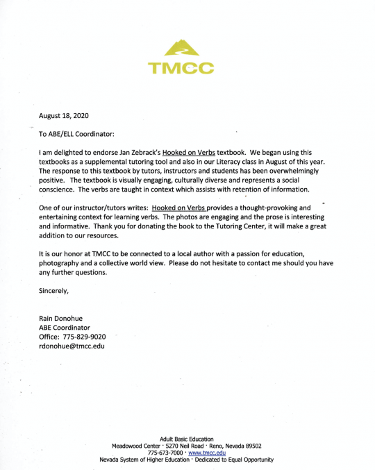 TMCC Letter of Recommendation